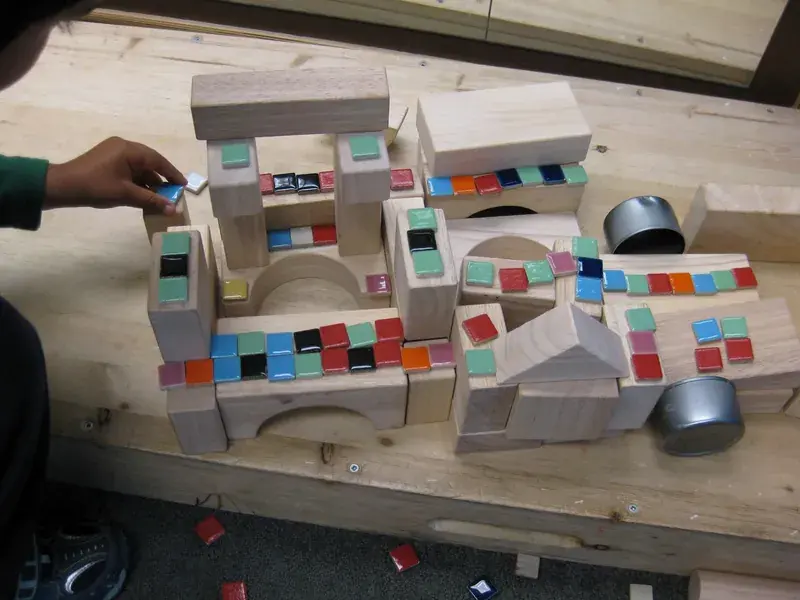 Children building with blocks at Little Blossoms Academy early learning centre Horsley Park