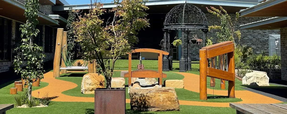 The bright outdoor play area at Little Blossoms Academy in Horsley Park